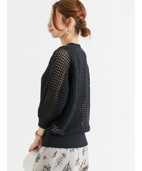 Te chichi（テチチ）の「メッシュ編み5分袖ニットプルオーバー（ニット/セーター・レディース・オフホワイト/レッド/ブラック・ﾌﾘ-）」の19枚目の写真