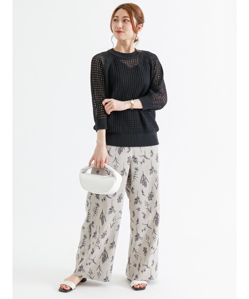 Te chichi（テチチ）の「メッシュ編み5分袖ニットプルオーバー（ニット/セーター・レディース・オフホワイト/レッド/ブラック・ﾌﾘ-）」の8枚目の写真