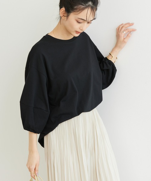 AMERICAN HOLIC(アメリカンホリック)の「袖ボリューム半袖カットプルオーバー(Tシャツ/カットソー・レディース・ブラック/オフホワイト/イエロー/サックスブルー・L/M)」の3枚目の写真