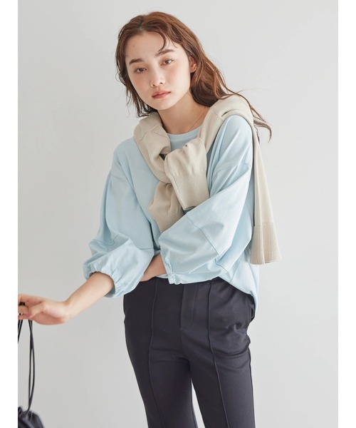 AMERICAN HOLIC(アメリカンホリック)の「袖ボリューム半袖カットプルオーバー(Tシャツ/カットソー・レディース・ブラック/オフホワイト/イエロー/サックスブルー・L/M)」の5枚目の写真