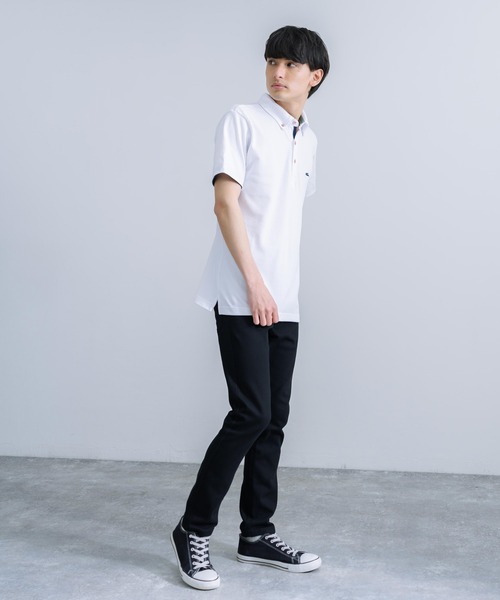 KRIFF MAYER（クリフメイヤー）の「KRIFF MAYER クリフメイヤー オールデイズ冷感 鹿の子 半袖ポロシャツ（ポロシャツ・メンズ・オフホワイト/グレー/ブラック/ネイビー/レンガ/ライトグリーン・XL/M/L）」の9枚目の写真