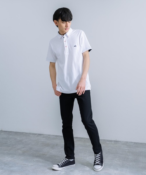 KRIFF MAYER（クリフメイヤー）の「KRIFF MAYER クリフメイヤー オールデイズ冷感 鹿の子 半袖ポロシャツ（ポロシャツ・メンズ・オフホワイト/グレー/ブラック/ネイビー/レンガ/ライトグリーン・XL/M/L）」の10枚目の写真