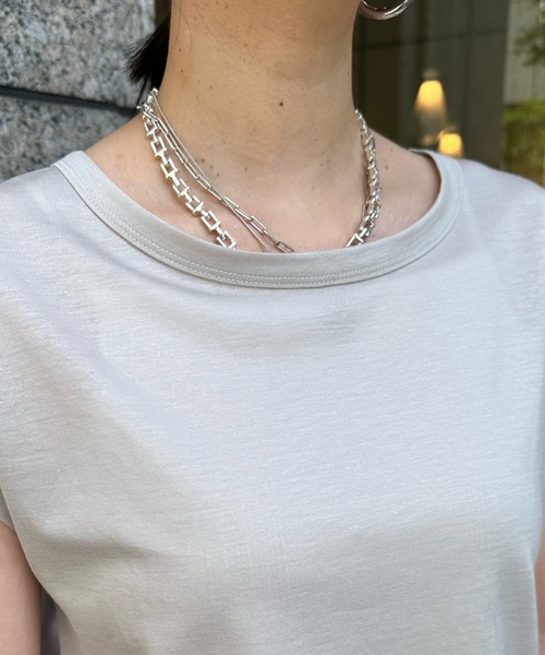 DouDou(ドゥドゥ)の「フレンチT(Tシャツ/カットソー・レディース・オフホワイト/ネイビー/ピンクベージュ/ライトグレー/ブラック・FREE)」の18枚目の写真