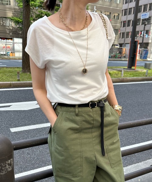 新品タグ付き　DouDou LESCALAプリントフレンチスリーブ TEE WEB限定】 LESCALAプリントフレンチスリーブTEE | DOUDOU