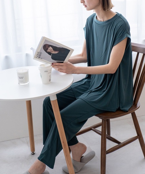 VitaFelice(ヴィータフェリーチェ)の「【セットアイテム】クールタッチブラウス&パンツ セット(セットアップ・レディース・ブラック/ブラウン系その他/ブルー系その他・MEDIUM/LARGE)」の15枚目の写真