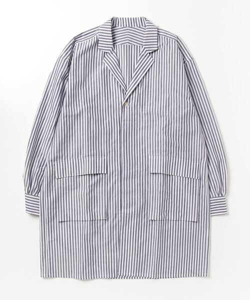 URU（ウル）の「URU/ウル/23SCL01/COTTON LINEN STRIPE-SHIRT COAT 