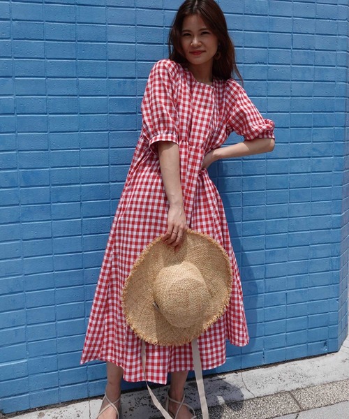 CORNERS（コーナーズ）の「ギンガムチェックバックリボンワンピース
