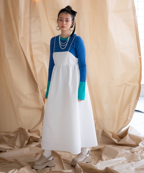 セール】エンボスキャミボリュームワンピース（ワンピース）｜bohmal