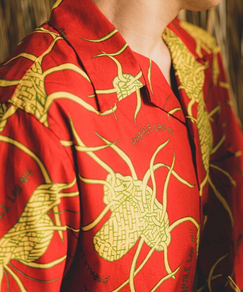 BEAMS PLUS（ビームスプラス）の「DALE HOPE × BEAMS PLUS / 別注 Short Sleeve Aloha Shirt Papale Lau Niu（シャツ/ブラウス・メンズ・レッド/ブルー・SMALL/MEDIUM/LARGE/X-LARGE）」の6枚目の写真