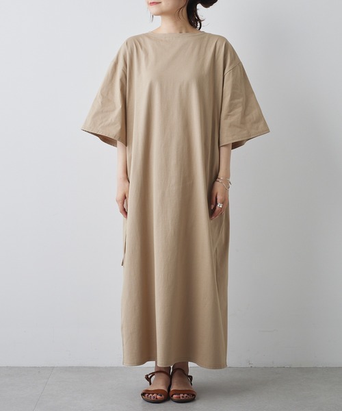 PUAL CE CIN(ピュアルセシン)の「【Du noir】シルケットサイドアジャストワンピース(ワンピース・レディース・ブラック/グレイッシュベージュ・FREE)」の15枚目の写真
