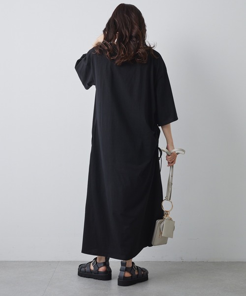 PUAL CE CIN(ピュアルセシン)の「【Du noir】シルケットサイドアジャストワンピース(ワンピース・レディース・ブラック/グレイッシュベージュ・FREE)」の10枚目の写真