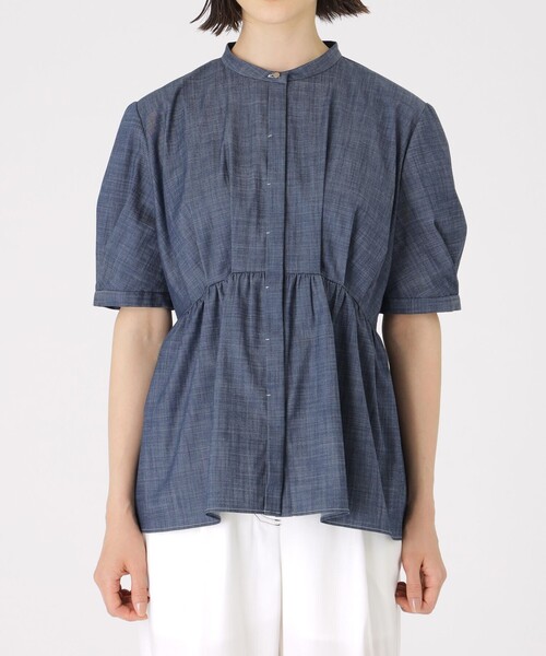 CAST:（キャストコロン）の「【大人気定番】ライトデニムギャザーブラウス（シャツ/ブラウス・レディース・ネイビー・S/M）」の3枚目の写真