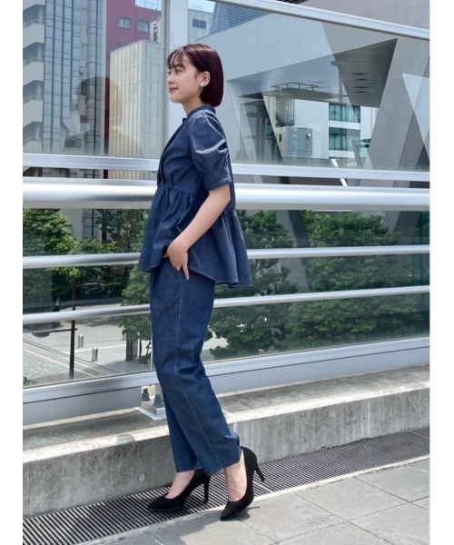 CAST:（キャストコロン）の「【大人気定番】ライトデニムギャザーブラウス（シャツ/ブラウス・レディース・ネイビー・S/M）」の12枚目の写真