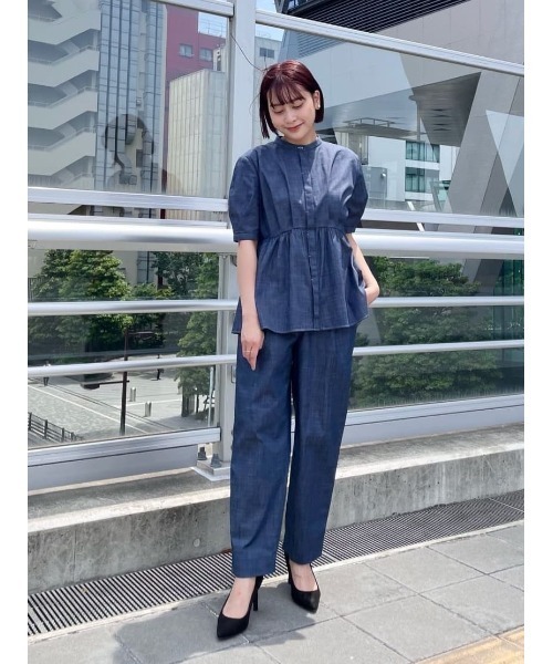 CAST:（キャストコロン）の「【大人気定番】ライトデニムギャザーブラウス（シャツ/ブラウス・レディース・ネイビー・S/M）」の11枚目の写真