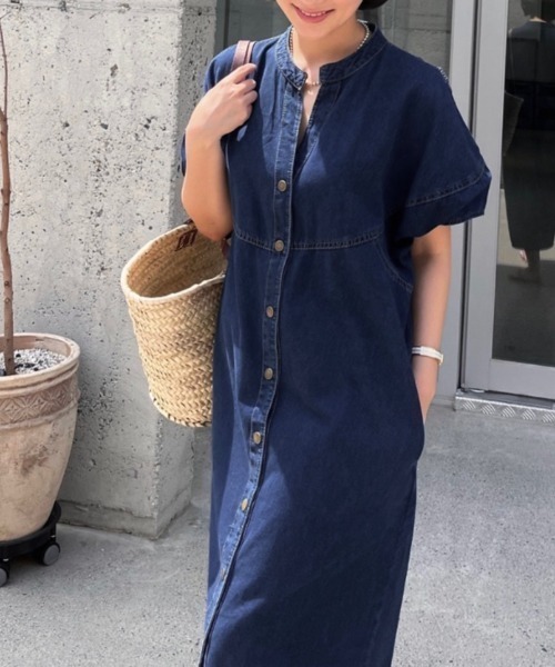 パーリーゲイツPGGデニムライク　濃紺色ワンピースサイズ0 パーリーゲイツPGGデニムライク 濃紺色ワンピースサイズ0