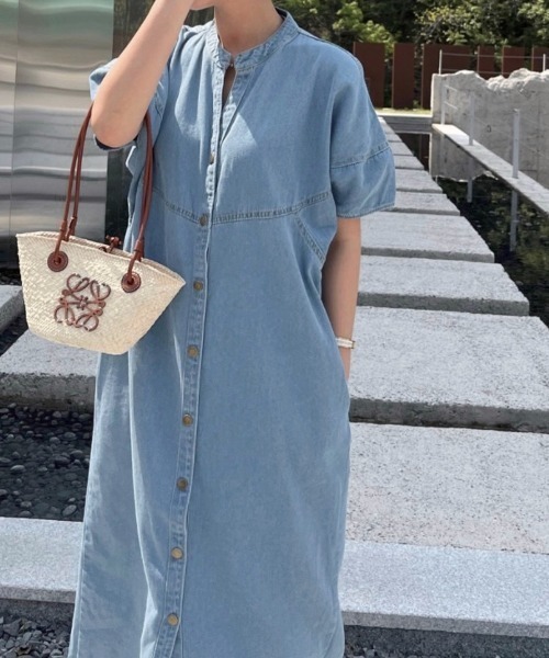 ⭐️タグ付け新品⭐️パーリーゲイツデニムライク スリーブレスワンピース デニム セール】 デニム・ドレス （ロング・マキシ丈ワンピース