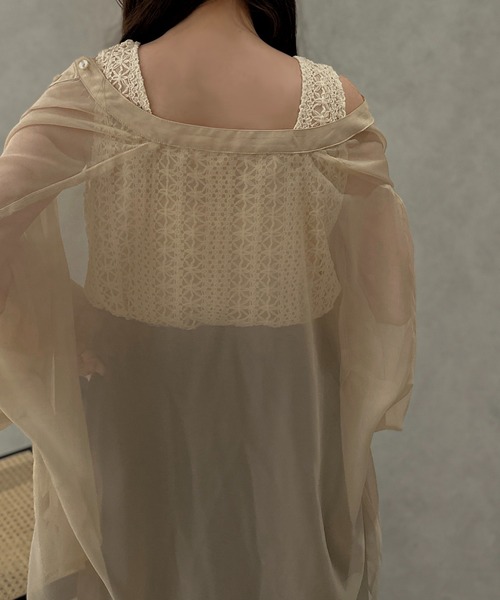 apres jour clair（アプレジュールクレア）の「【apres jour clair】かぎ針編み風タンク【ZOZOTOWN限定アイテム】（タンクトップ・レディース・モカ/オレンジ/アイボリー・X-LARGE/フリー）」の6枚目の写真