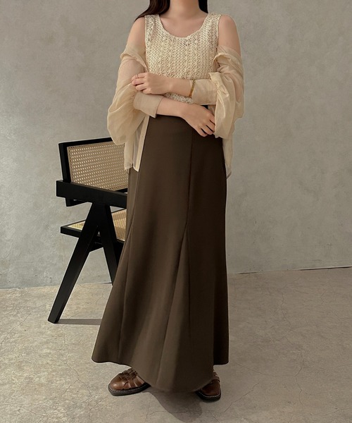 apres jour clair（アプレジュールクレア）の「【apres jour clair】かぎ針編み風タンク【ZOZOTOWN限定アイテム】（タンクトップ・レディース・モカ/オレンジ/アイボリー・X-LARGE/フリー）」の8枚目の写真