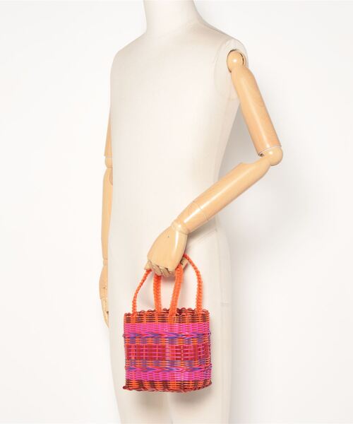 ROSE BUD（ローズバッド）の「(SCONI)ミニバスケットスタンダード（トートバッグ・レディース・ベージュ/オレンジ・FREE）」の12枚目の写真