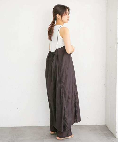 KBF（ケイビーエフ）の「ワッフルクロップドタンクトップ（タンクトップ・レディース・ダークブラウン/グレー/オフホワイト・ONE）」の9枚目の写真