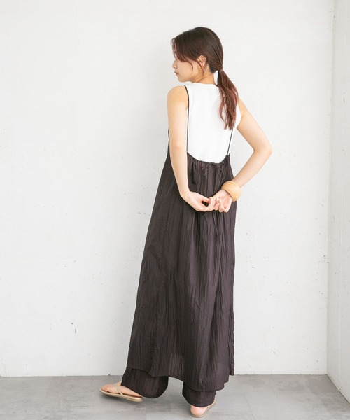 KBF（ケイビーエフ）の「ワッフルクロップドタンクトップ（タンクトップ・レディース・ダークブラウン/グレー/オフホワイト・ONE）」の10枚目の写真