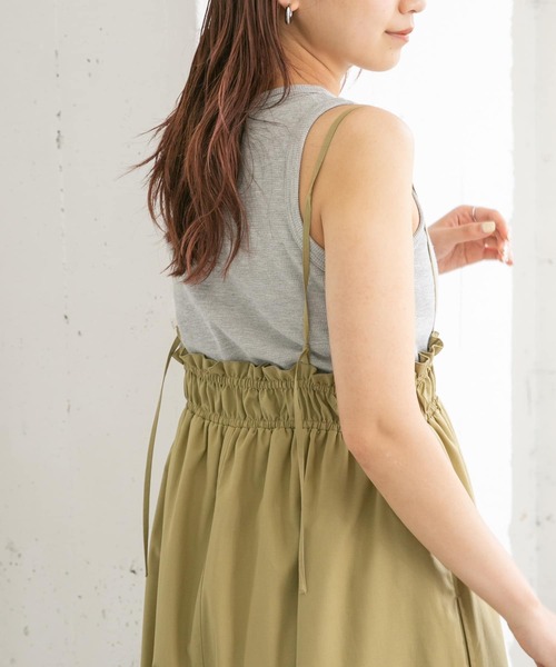 KBF（ケイビーエフ）の「ワッフルクロップドタンクトップ（タンクトップ・レディース・ダークブラウン/グレー/オフホワイト・ONE）」の13枚目の写真