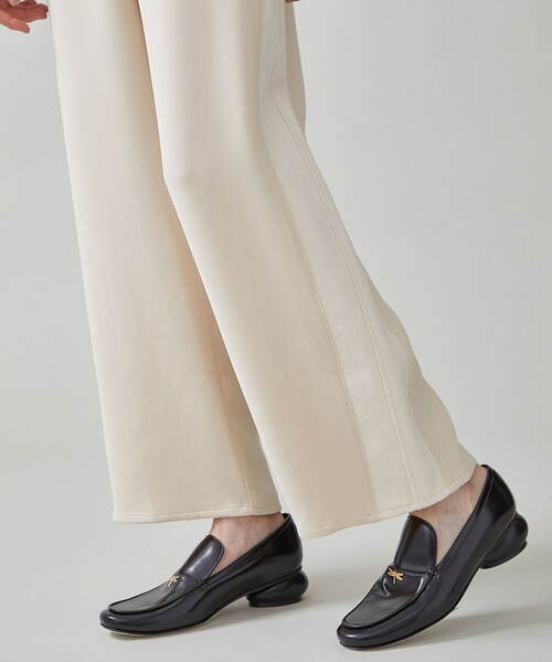 FEMMENT（ファモン）の「【FENNENT/ファモン】2wayダブルクロスデニムラインパンツ（スラックス・レディース・ブラック/オフホワイト・1/2）」の3枚目の写真