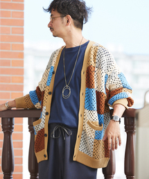 JOURNAL STANDARD relume（ジャーナルスタンダード　レリューム）の「CALIFORNIA クロシェアミ ニットカーディガン "PATCHWORK"（カーディガン/ボレロ・メンズ）」
