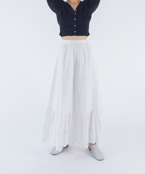 【完売品】Charles Chaton bow パンツ 34 ホワイト Charles Chaton（シャルルシャトン）の「ギンガムスリット