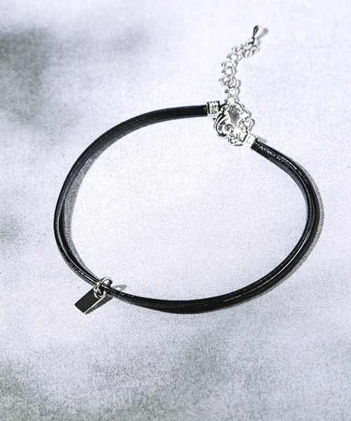 LUXSTYLE（ラグスタイル）の「PUレザーエナメルアンクレット（アンクレット・メンズ・ブラウン/オレンジ/ブルー/グレー/ブラック・FREE）」の2枚目の写真