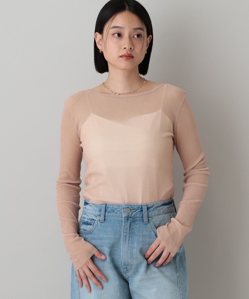 A part by(アパートバイ)の「シアーベロアカットソー_長袖(Tシャツ/カットソー・レディース・ブラック/グレー系その他/ブルー/オフホワイト/ブラック系その他2/カーキ/ブラウン/ピンク系その他2・FREE)」の8枚目の写真