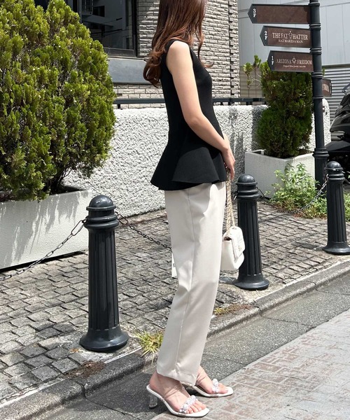 INGNI（イング）の「ペプラムノースリニット（ニット/セーター・レディース・ボルドー/ブラック/オフホワイト・M）」の11枚目の写真