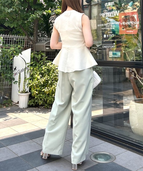 INGNI（イング）の「ペプラムノースリニット（ニット/セーター・レディース・ボルドー/ブラック/オフホワイト・M）」の18枚目の写真