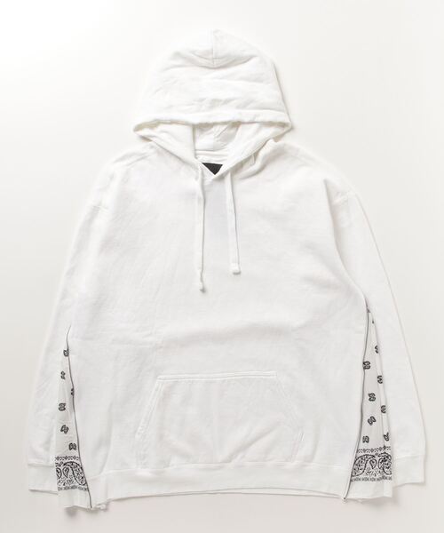 NANO universe（ナノユニバース）の「Ｓｉｄｅ　Ｚｉｐ　ＳＷＥＡＴ　ＰＡＲＫＡ－ＢＡＮＤＡＮＡ（Tシャツ/カットソー・メンズ・ホワイト・FREE）」の3枚目の写真