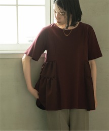 OPAQUE.CLIP | Aラインティアードカットソー/シルク調コットン【洗濯機洗い可】(Tシャツ/カットソー)