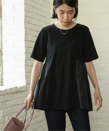 OPAQUE.CLIP | Aラインティアードカットソー/シルク調コットン【洗濯機洗い可】(Tシャツ/カットソー)