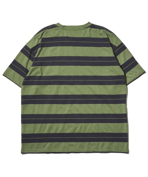 UNIVERSAL OVERALL(ユニバーサルオーバーオール)の「【UNIVERSAL OVERALL】 RETRO BORDER POCKET TEE / レトロボーダーポケットTシャツ(Tシャツ/カットソー・メンズ・アイボリー/ブラック/グリーン・MEDIUM/LARGE/X-LARGE)」の9枚目の写真