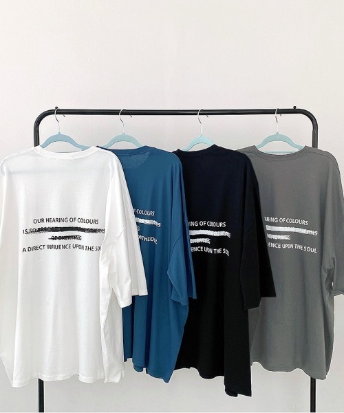SHEENA（シーナ）の「綿100％、バックロゴプリントBIGＴシャツ（Tシャツ/カットソー・レディース・ホワイト/ブルー系その他/ブラック/チャコールグレー・M）」の17枚目の写真