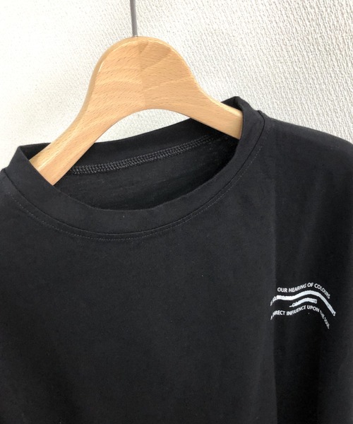 SHEENA（シーナ）の「綿100％、バックロゴプリントBIGＴシャツ（Tシャツ/カットソー・レディース・ホワイト/ブルー系その他/ブラック/チャコールグレー・M）」の19枚目の写真