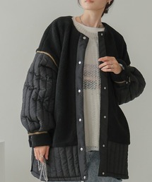 Bab | ボア×キルティングサイドリボン中綿コート(その他アウター)