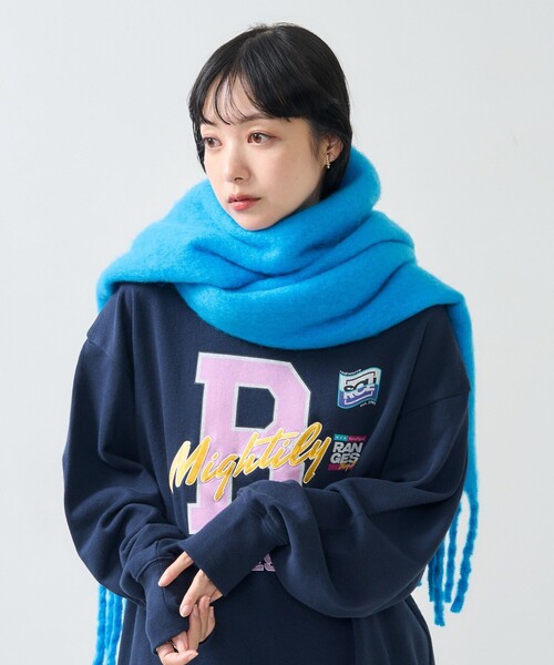 FREAK'S STORE（フリークスストア）の「ボリューム フリンジ マフラー（マフラー・レディース・ブラック/オフホワイト/ピンク/ブルー・ONE SIZE）」の18枚目の写真