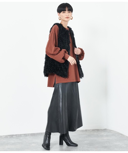 Settimissimo（セッティミッシモ）の「フリンジレースノーカラージレ（ベスト・レディース・ベージュ系その他/ブラック・M）」の8枚目の写真