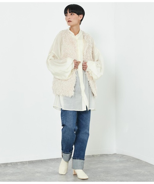 Settimissimo（セッティミッシモ）の「フリンジレースノーカラージレ（ベスト・レディース・ベージュ系その他/ブラック・M）」の13枚目の写真