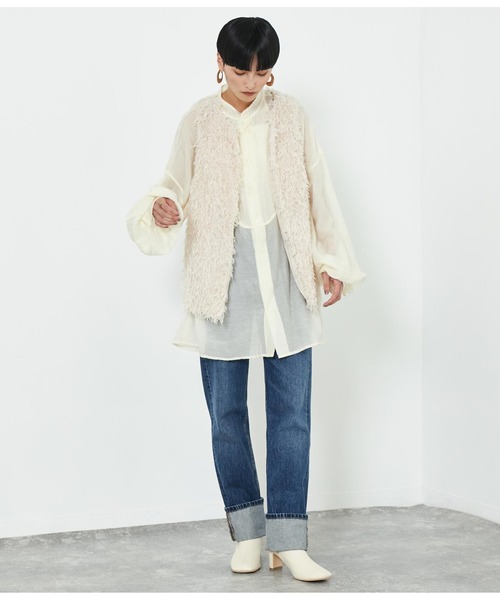 Settimissimo（セッティミッシモ）の「フリンジレースノーカラージレ（ベスト・レディース・ベージュ系その他/ブラック・M）」の14枚目の写真