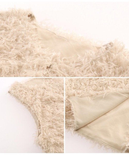 Settimissimo（セッティミッシモ）の「フリンジレースノーカラージレ（ベスト・レディース・ベージュ系その他/ブラック・M）」の18枚目の写真