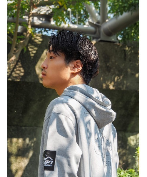 CAMP7（キャンプセブン）の「【CAMP7】バッグエンボスロゴフードスウェットパーカー（パーカー・メンズ・ブラック/オフホワイト/グレー・XL/M/S/L）」の13枚目の写真