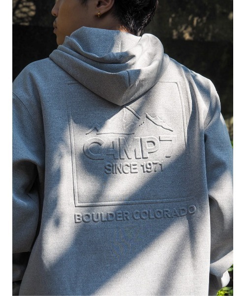 CAMP7（キャンプセブン）の「【CAMP7】バッグエンボスロゴフードスウェットパーカー（パーカー・メンズ・ブラック/オフホワイト/グレー・XL/M/S/L）」の15枚目の写真