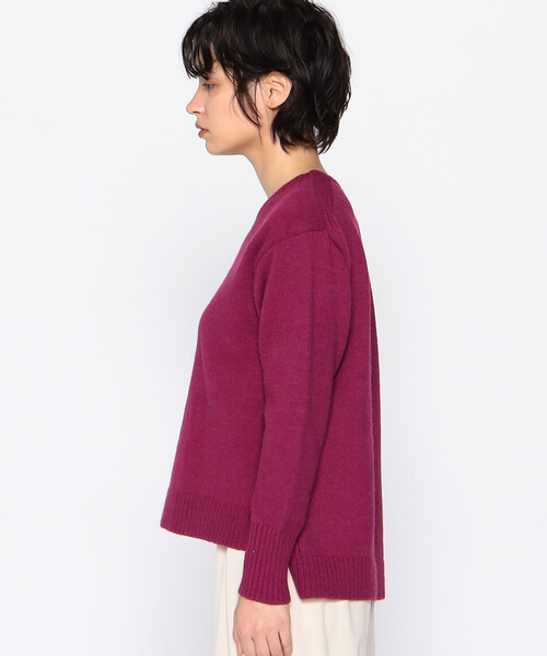 COMME CA ISM(コムサイズム)の「クルーネック カラーニット(ニット/セーター・レディース・パープル系/グリーン/ベージュ/ブラック/サックスブルー/チャコール/グレー/ブルー/ホワイト/ピンク・MEDIUM/LARGE)」の15枚目の写真