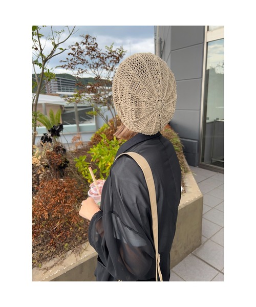 owndaily(オンデイリー)の「ニットベレー帽(ニットキャップ/ビーニー・レディース・ブラック/ベージュ・FREE)」の13枚目の写真