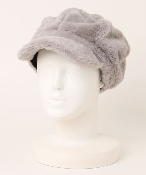 cachenez（カシュネ）の「カシュネ cache nez / フェイクファーキャスケット（キャスケット・レディース・グレー/ブラック/ベージュ・FREE）」の3枚目の写真